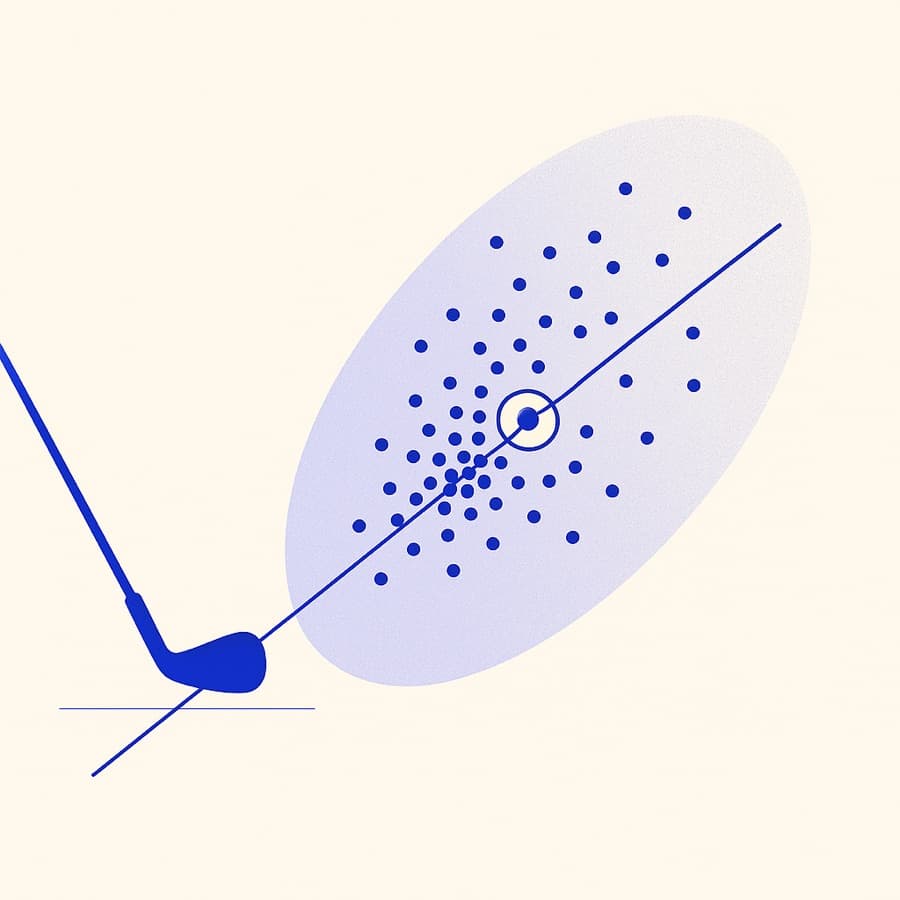 Shot dispersion scatter skewed to one side of a target line